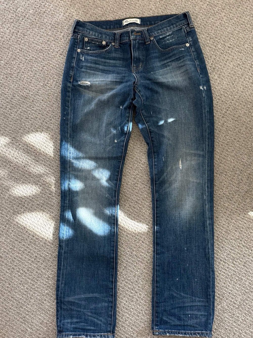 Madewell Women's Straight Leg Jeans in Dark Blue Denim